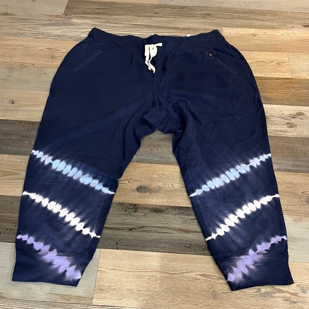 LIVI Women’s Navy Tie-Dye Jogger Pants Drawstring Waist Sz 22/24 NWT Casual